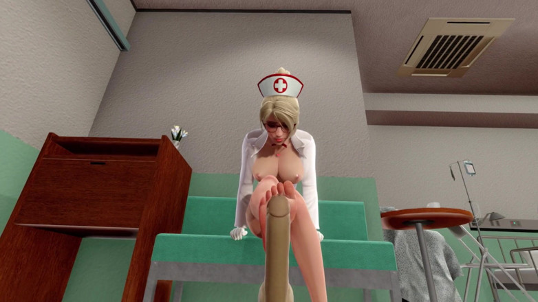 Waifu club 3D: Footjob belas kasihan sudut pandangan pertama zakar awak