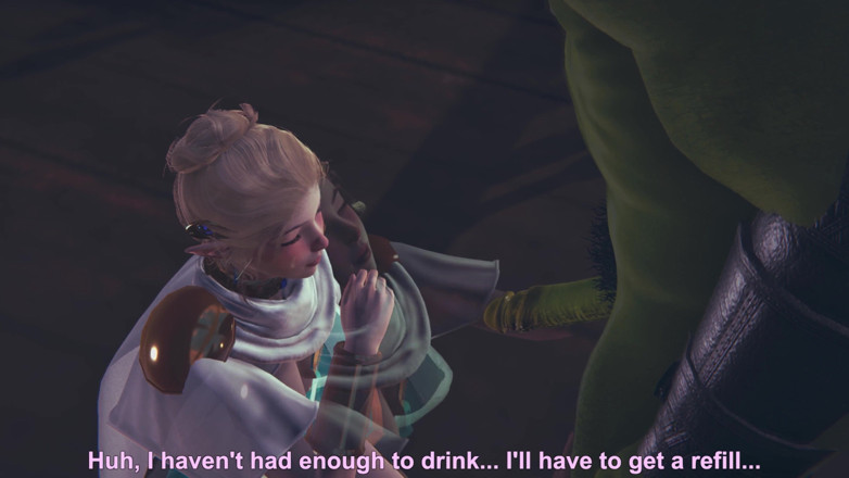 Waifu club 3D: Cute elf sucks orc cock POV