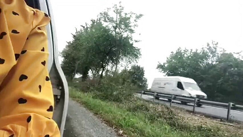 Loola et jim: 道端で胸を見せて