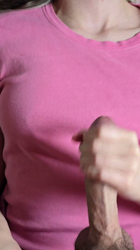 He Chose to Cum on Her Clothes Instead of Her Naked Tits!