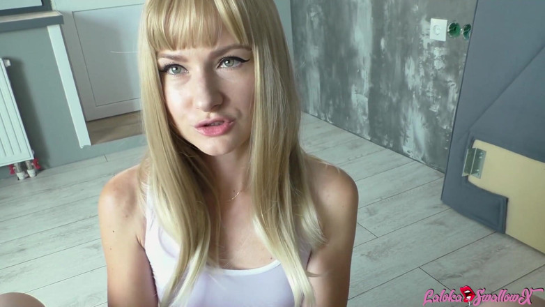 Laloka4you: Girlfriend make blowjob until cum on tongue after college