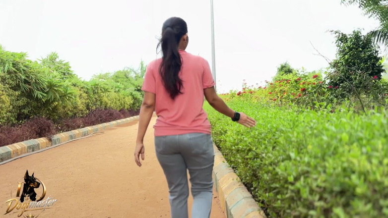 Dogimaster: First Time Meeting in Park Girlfriend Jeans and Top Hot...