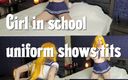 Lissa Ross: Girl in college uniform shows tits