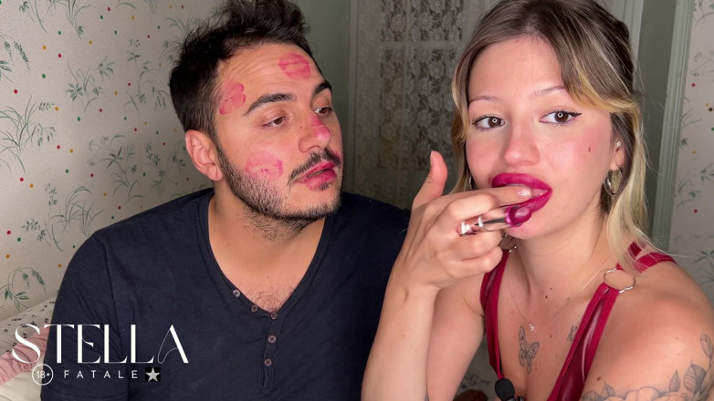 Stellafatale: Non Stop Lipstick Kisses All Over His Face
