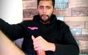 Camilo Brown: Slowly jerking my big uncut latino cock with lube, noisy...