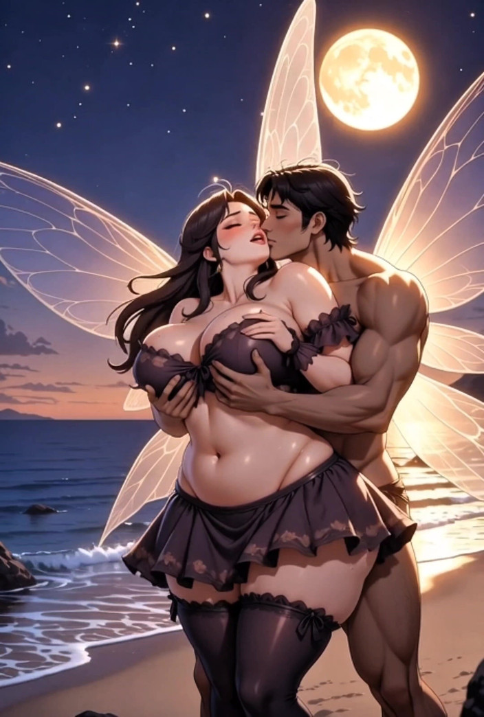 Stories&Anime: Hentai donnona fata viene scopata crudamente sulla spiaggia di luna -...