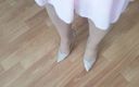 Overhaulin: New Stockings for Creaming in Nude Pumps