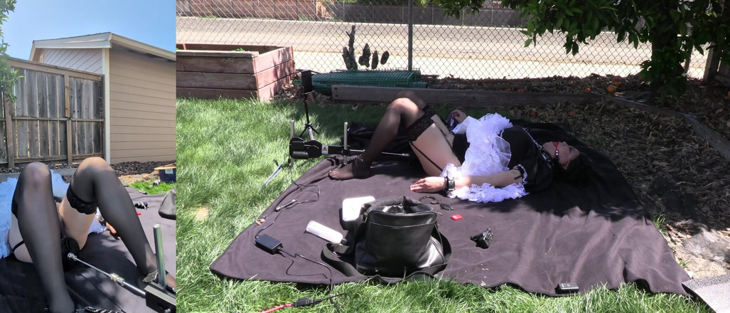 Sissy Candy: Sissy Maid Candy Gets Fucked by Her Machine Outdoors - Part 2