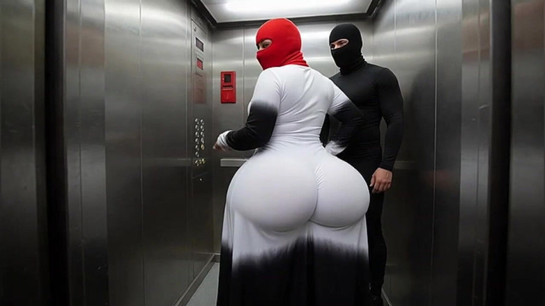 Animate golden: Big Ass Neighbor Twerking for Me in the Elevator