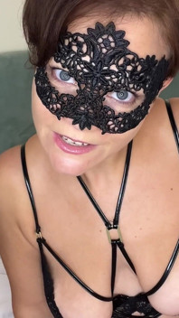 Trying Out My New Toys in My Sexy Black Lace Crotchless Bodysuit, Fucking a Strawberry Dildo