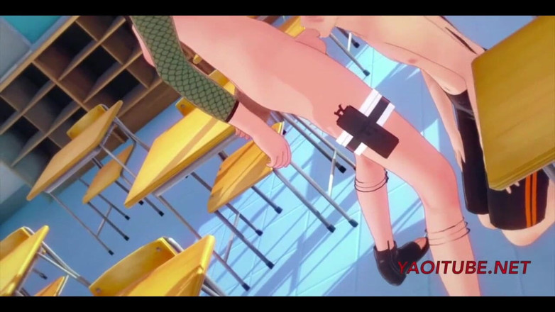 Yaoitube: Naruto Yaoi. Naruto, Sasuke, Kiba, elle muamele, sakso ve prezervatifsiz...