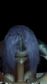 Robotmeisje pov aftrekken | Cyberpunk porno-parodie