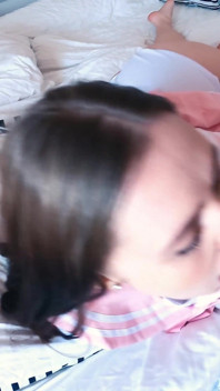 Cute Student Blows for a Load on Face