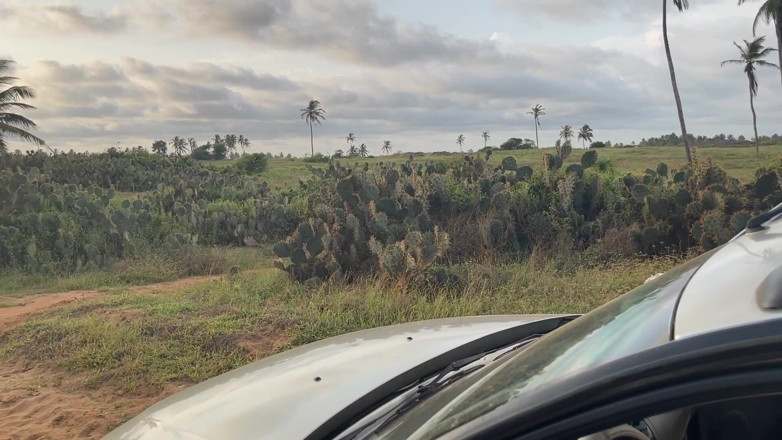 Batty Lux: Naked Busty Blonde Walks by Car on Public Road
