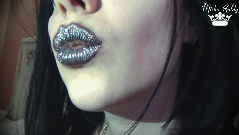 Goddess Misha Goldy: New metal lipstick worship