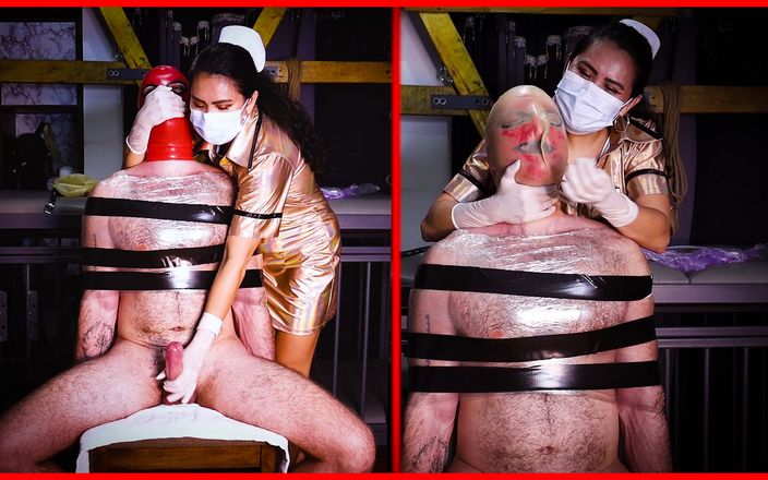 Domina Fire: Medicinsk latex andedräkt spela femdom