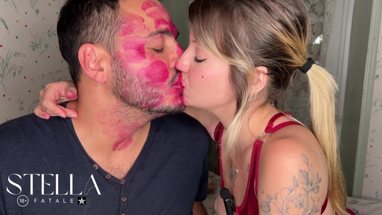 Stellafatale: Non Stop Lipstick Kisses All Over His Face