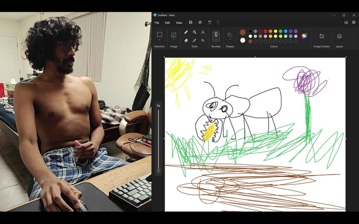 NANDgasm: Yarağımı okşuyorken karınca çizmeye çalışırken bilgisayar ekranımı paylaşıyorum