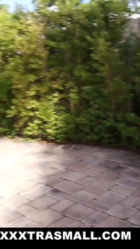 Filling Latina teen with cock poolside