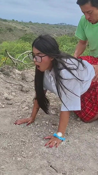 Perverted Old Peasant Finds a Beautiful Student in Uniform in the Countryside and Seduces Her to Have Sex with Her
