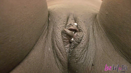 Lez Mates: Stiff monster dildo making two girls moan loudly