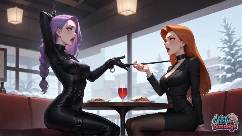 Anime BDSM Bondage: Bağlı zevk üçlü belden bağlamalı süt fışkırtmalı fahişe xxx!