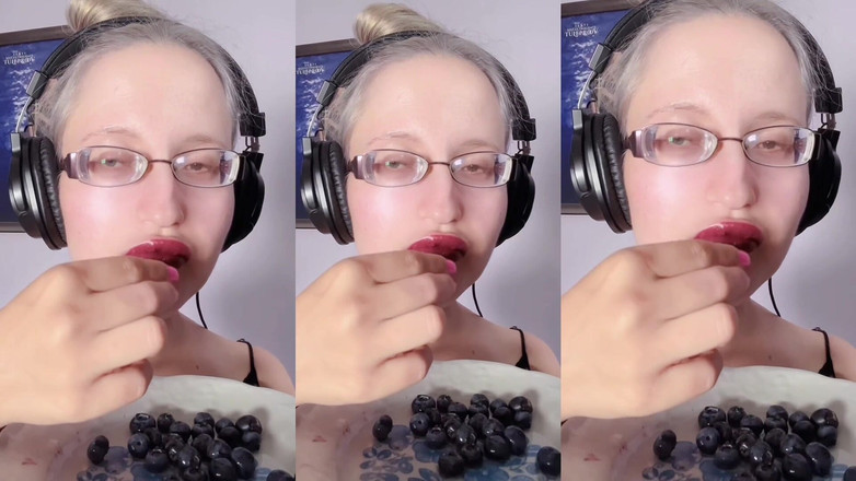 FinDom Goaldigger: Asmr Blueberry Makan - Asmr, Cermin mata, Gergasi