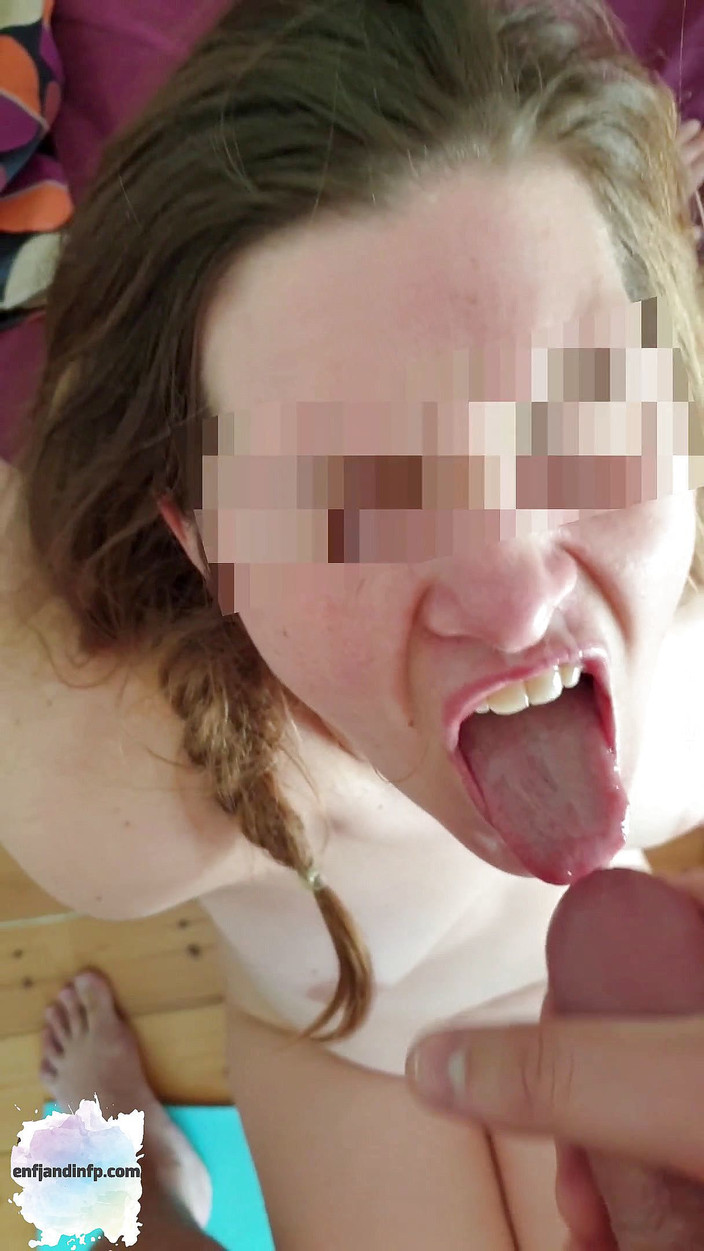 ENFJandINFP: Teen getting fucked from behind and then facialized