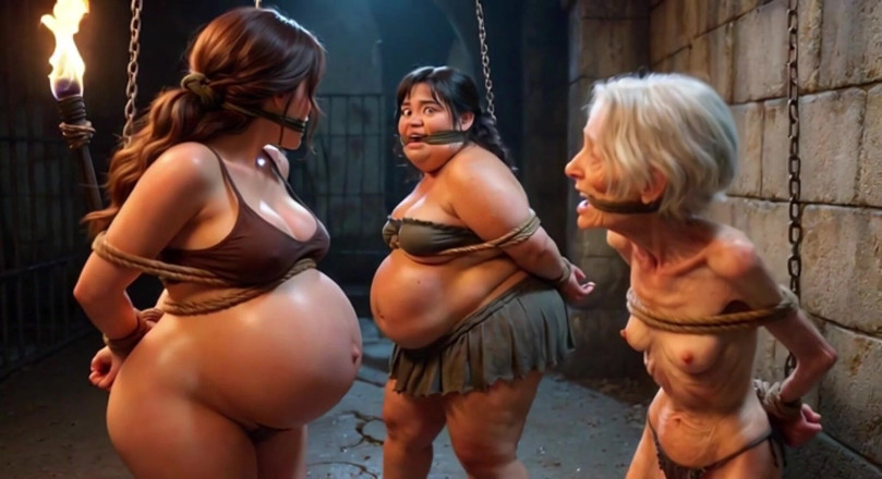YOUR BEST FANTASY: Slabé trio: těhotná, SSBBW a babička svázaná v bondážové cele