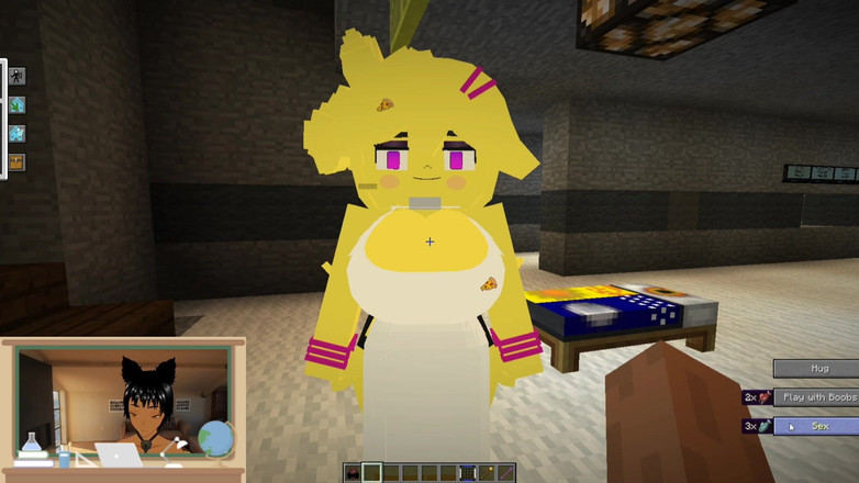 Manor Cookie: Minecraft Fapcraft：Fazclaire的夜总会版我操chiku，chica，在阴户和抚摸她的胸部