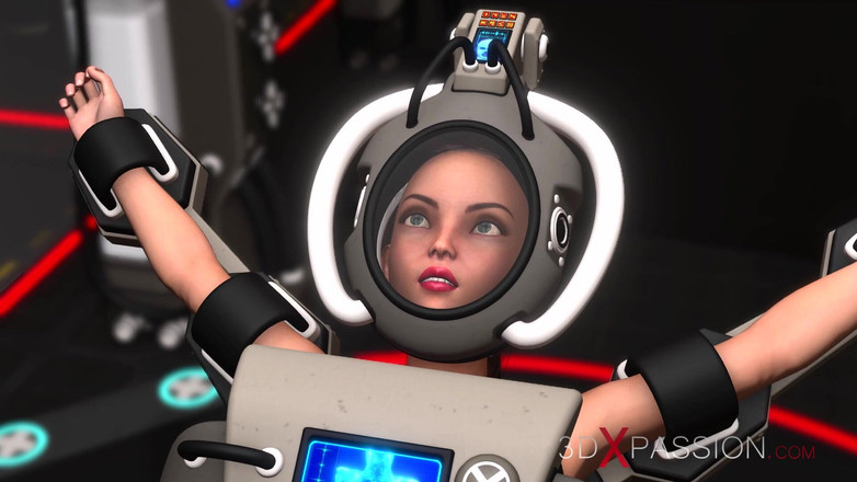 3dxpassion-transgender: Sex Futa Robot mengongkek awek bertetek besar keras di makmal...