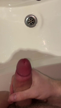 Accidental Golden Shower on My Hand While Pissing in Sink & Cumshots