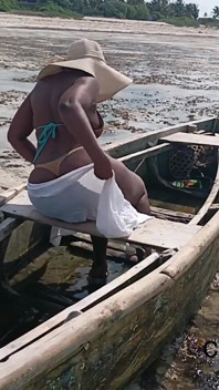 Flashing Twerking at a Beach in Africa