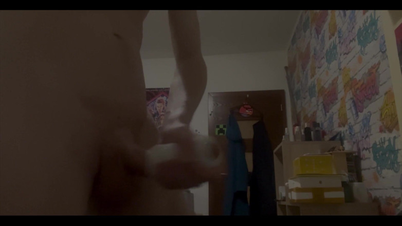 Johnny69227: Horny Twink Milking His Dick and Playing with 21cm Dildo- Ass...