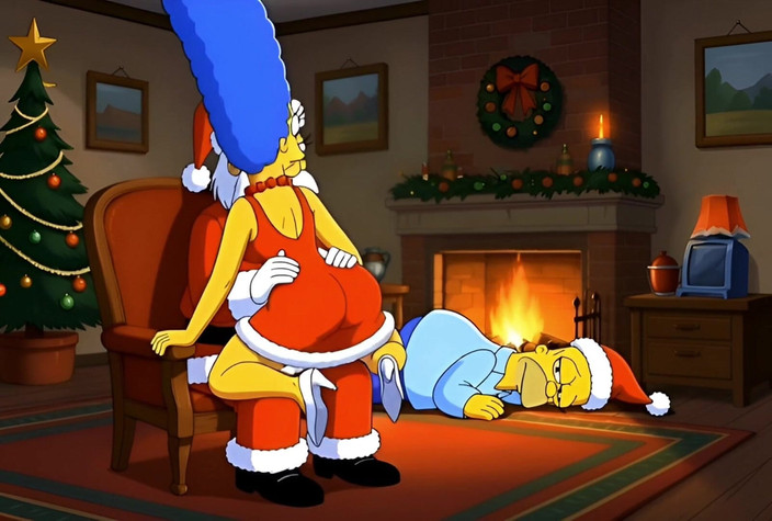 Octopussy Lovers Club: Santa Claus šuká vdanou ženu v domácnosti Marge Simpson na Štědrý den
