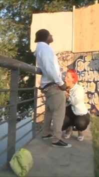 Cooky wants to fuck his internet date on the Berlin wall