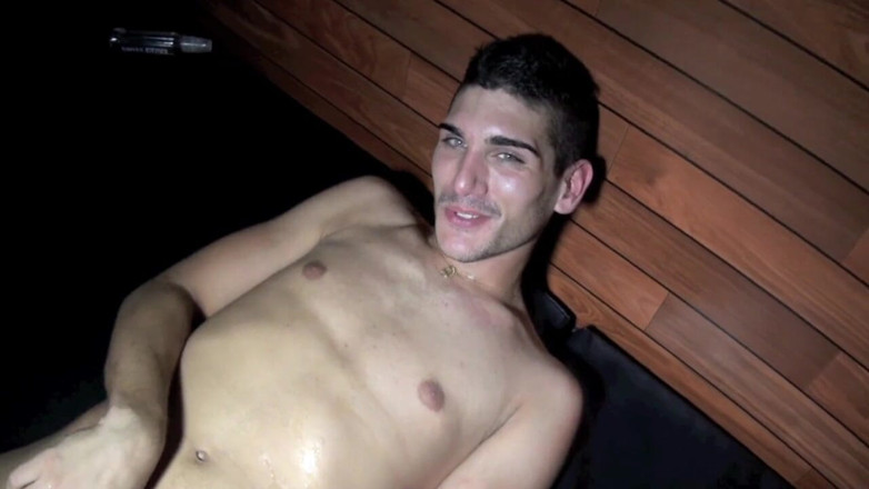 Crunch Boy: Romeo fucked by Kameron Frost in sauna