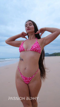 Sexy Pink Bikini and My Nice Chill on White Sand Beach