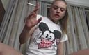 Solo Austria: Teenie Dildo Riding Smoking!