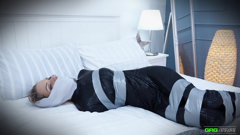 Gag Attack: Taped in catsuit