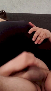 He Cums on My Black Nylon Pants Way Too Fast While Licking My Armpits