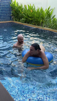 Pool Day: Busty Wife Having Fun with Her Lover. Big Tits, Sun and Big Cock