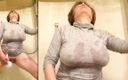 Marie Rocks, 60+ GILF: Big Breasted GILF masturbates in a gray shirt