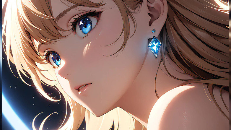 LustRender: 空灵的上升：一个美丽的年轻女人包裹在天光中