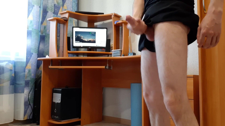 AlexRusFun: European teen masturbates her big cock in front of the...