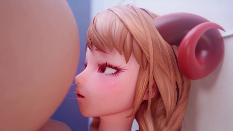 Velvixian 3D: Succubus excitat în toaletă, așteptându-ți pula