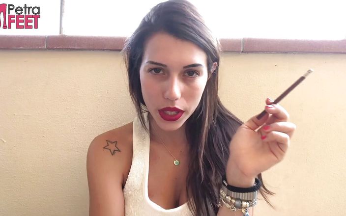 Smokin Fetish: Smoking on balcony with tattooed and hot teen Petra