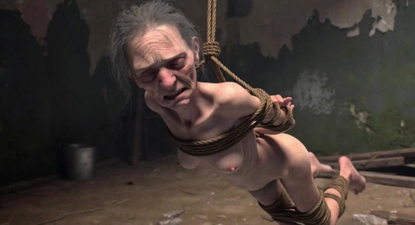 YOUR BEST FANTASY: Elderly Granny Tied up - Terrified yet Craving Dick in Her...