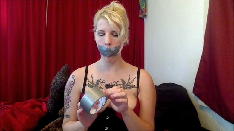 Selfgags classic: Gagging herself better than the gagged Hollywood actress from the...