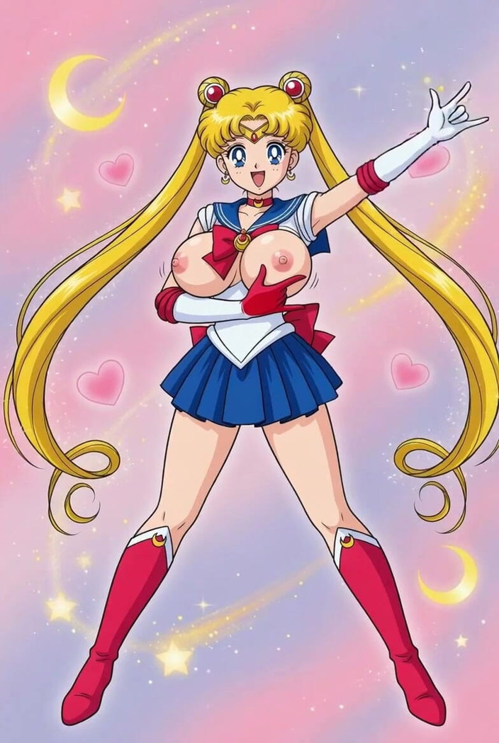 L6RD7BLU3 AI: Sailor Moon potrząsa jej ciasną łysą cipką